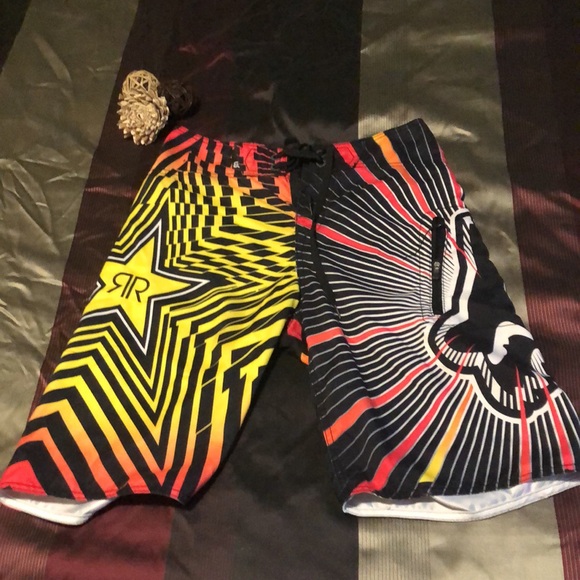 Fox & RockStar Mens Swim Board Shorts - Picture 3 of 4